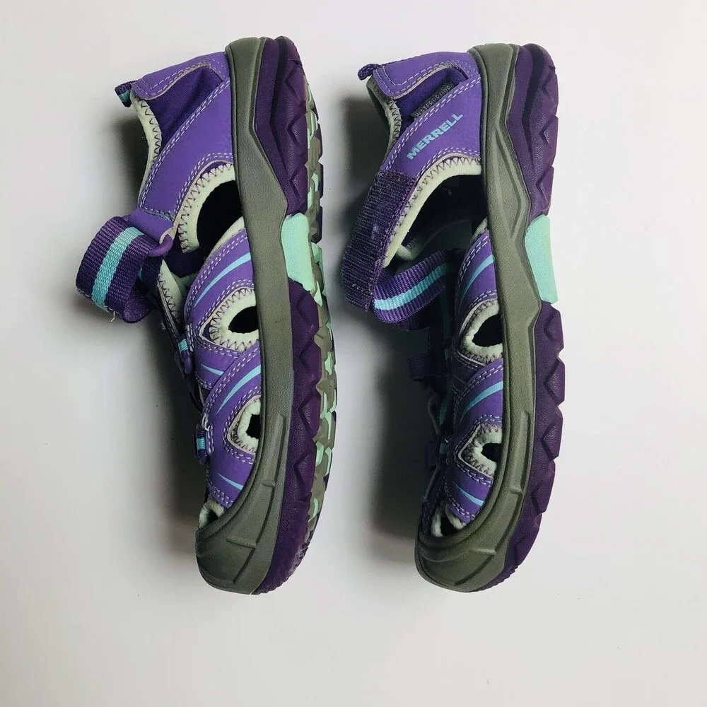 Merrell A select Hidro Fresh Sandals Youth Size 4M Purple/Blue/Gray Teal Closet